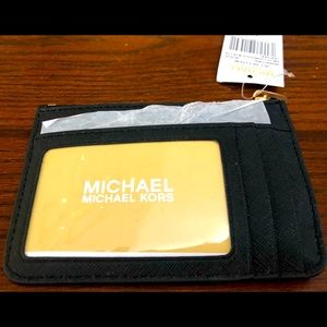 MK Black Key Chain Card/Coin Holder